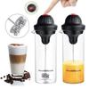 Electric Milk Frother for Latte Art - Glass Manual Foamer for Coffee
