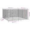 VidaXL Outdoor Dog Kennel Silver 4x4x2 M Galvanized Steel 3190455