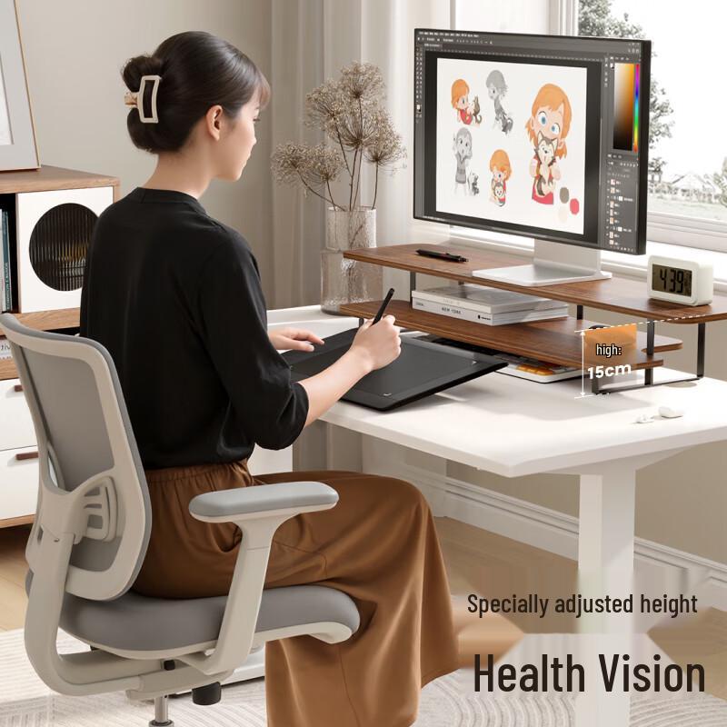 Brateck Dual-Layer Monitor & Laptop Riser with Storage