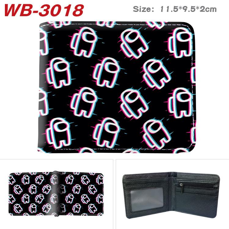 Among Us Wallet PU Leather Bi-fold Short Cartoon Game Card Holder Coin Purse for Students Black