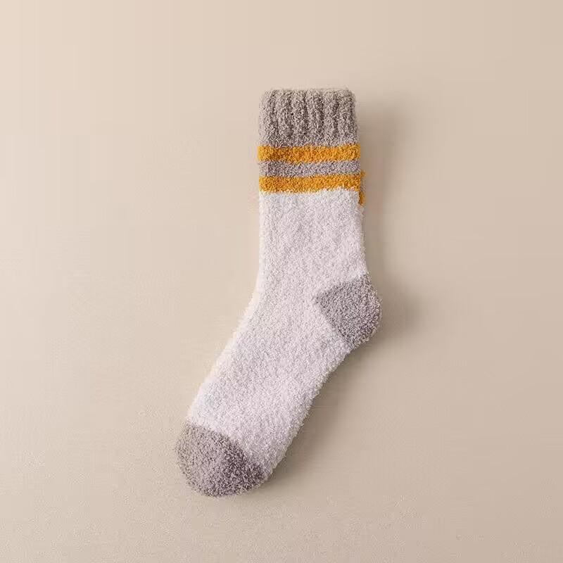 Coral Fleece Socks, Men's Mid-calf Socks, Autumn and Winter Fleece Thickened Fleece Warm Men's Long Socks, Men's Home Floor Socks