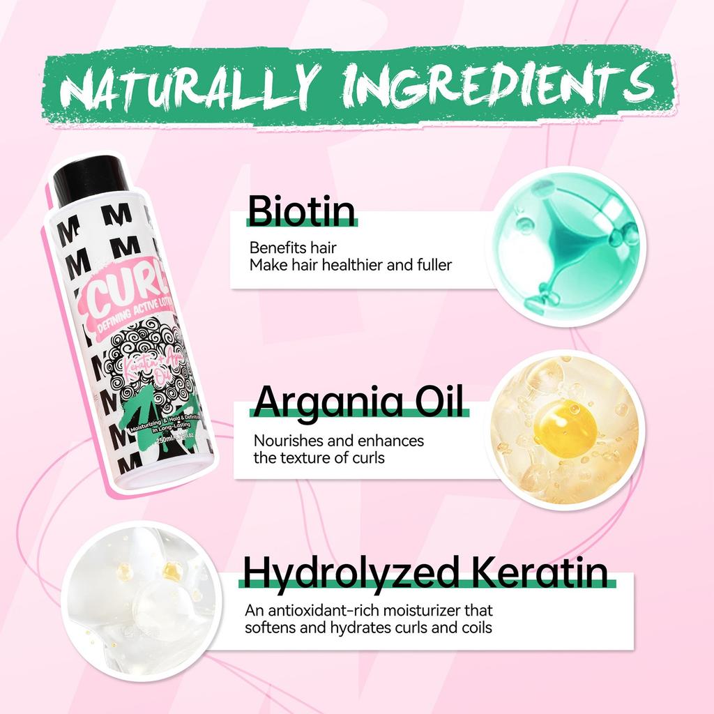 Crème coiffante pour boucles, après-shampoing hydratant et souple, réduit les frisottis, 250 ml