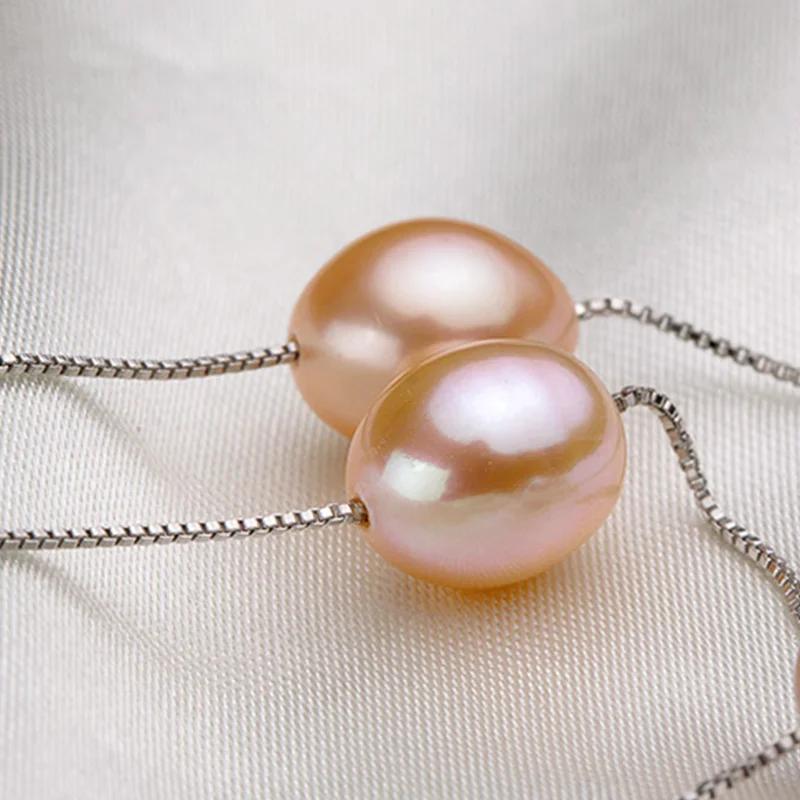 HENGSHENG Genuine 925 Silver Bracelet For Women 6-7mm/8-9mm Natural Freshwater Pearl Silver Chain Jewelry Gift Pearl Size 6-7mm