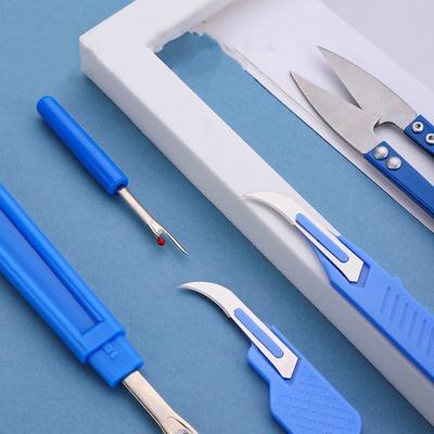 5Pcs Blue Sewing Seam Ripper Kit Colorful Sewing Stitch Thread Unpicker Seam Ripper Thread Cutter Scissor for Thread Remove