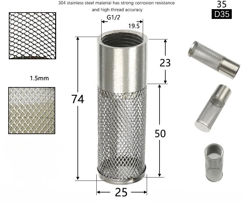304Stainless Steel Female Thread Filter Agriculture Irrigation Mesh Filter Water Pump Hose Mesh Filter Aquarium Fish Tank Filter