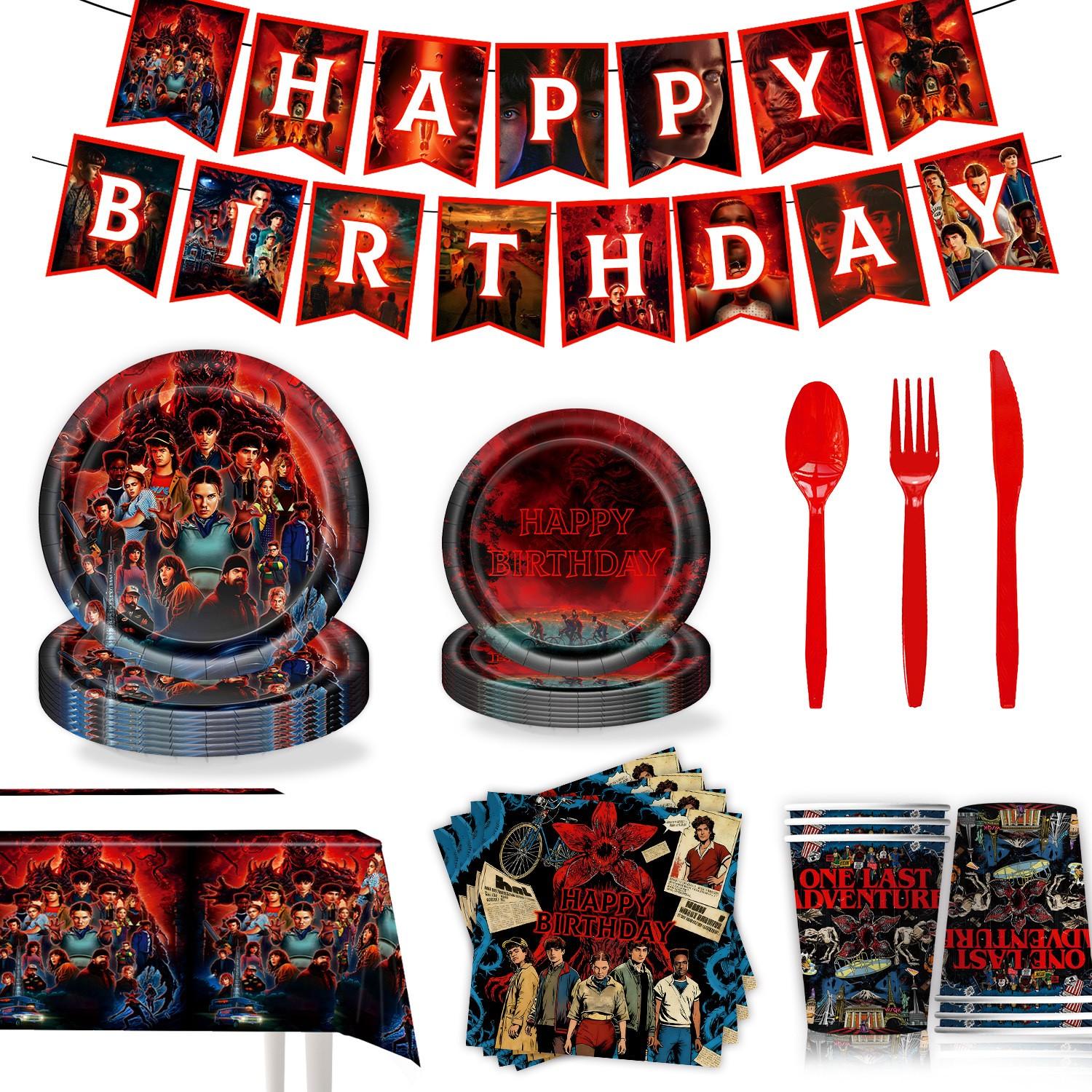 Il Set Decorativo per Feste a Tema Cartoni Animati con Bandierine Artistiche e Segnaposto è Adatto per Feste di Compleanno e Riunioni one size