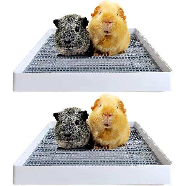 PODOO Rabbit Large Litter Box, Guinea Pig Training Pan Cage with Toilet Tray, Ideal for Rats, Ferret, Bunny Small and Medium Animals (Medium)