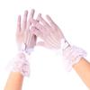 Bow Fishnet Mittens Five-finger Wedding Gloves Fashion Women Driving Gloves  Summer