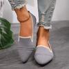 Foreign trade large size flat-soled single shoes 2025 spring and summer new pointed head fly-woven one-pedal shallow mouth casual foot shoes women