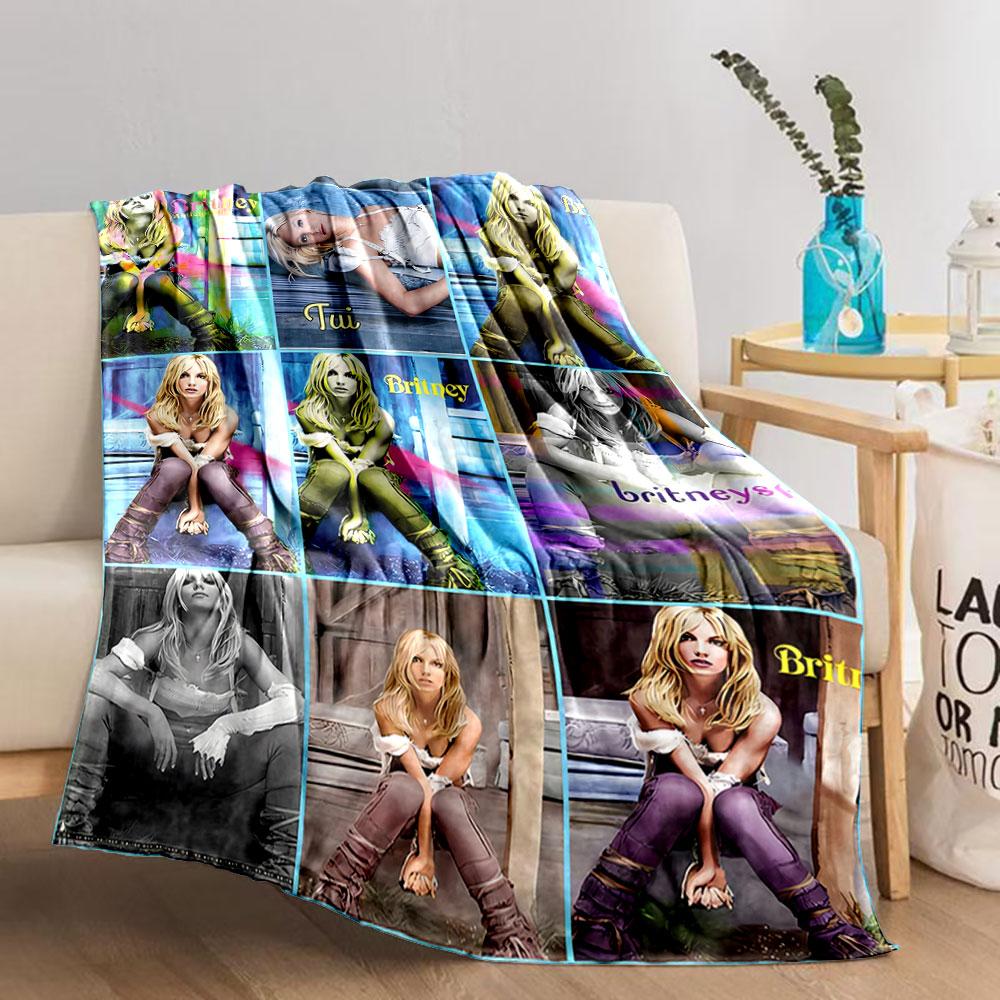 Colorful Pop Art Portrait Blanket for All Seasons Blanket Lunch Break Throw Gift