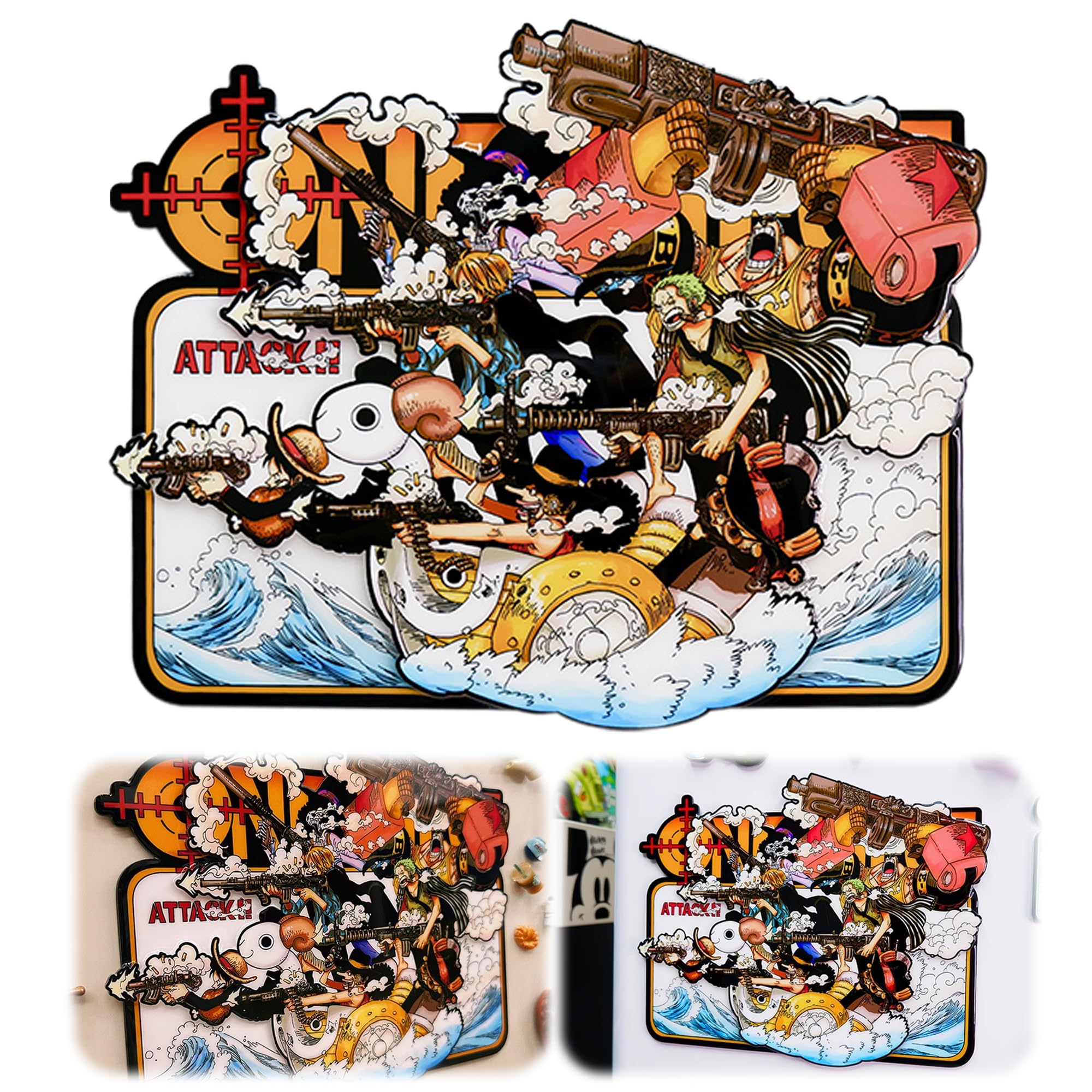 

KRGNPLE Animation Refrigerator Magnet Vertical Refrigerator Magnet Cute Idea Accessory B Size 9.512CM Type/Small