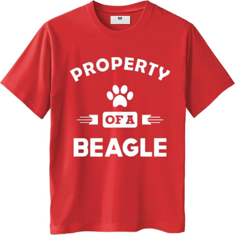 

Top tees New Arrived For him summer tshirt Big size Property Of A Beagle Paw Print Retro For her Top tees Comfort Tshirt S