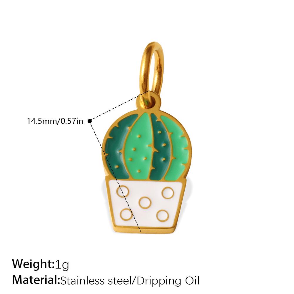 Stainless Steel Cactus Daisy Pendant Charm for DIY Bracelets & Necklaces