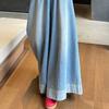 Women's Plus Size Retro Straight Leg Denim Jeans Summer Indus Pants Plus Size Elastic Waist Slimming Loose Wide Leg Skort