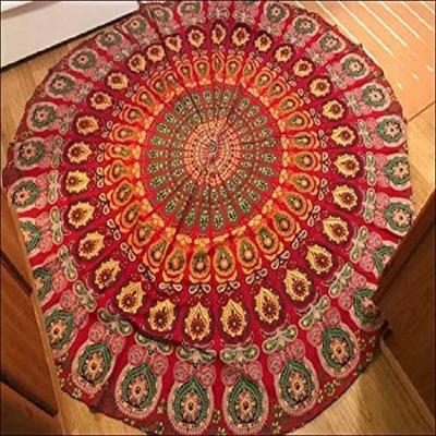 Indisches handgemachtes rundes Strandtuch, runder Wandteppich, Strand, Tischdecke, Wanddekoration, Baumwolle, personalisierte Geschenke, Bohemian Hippie Boho