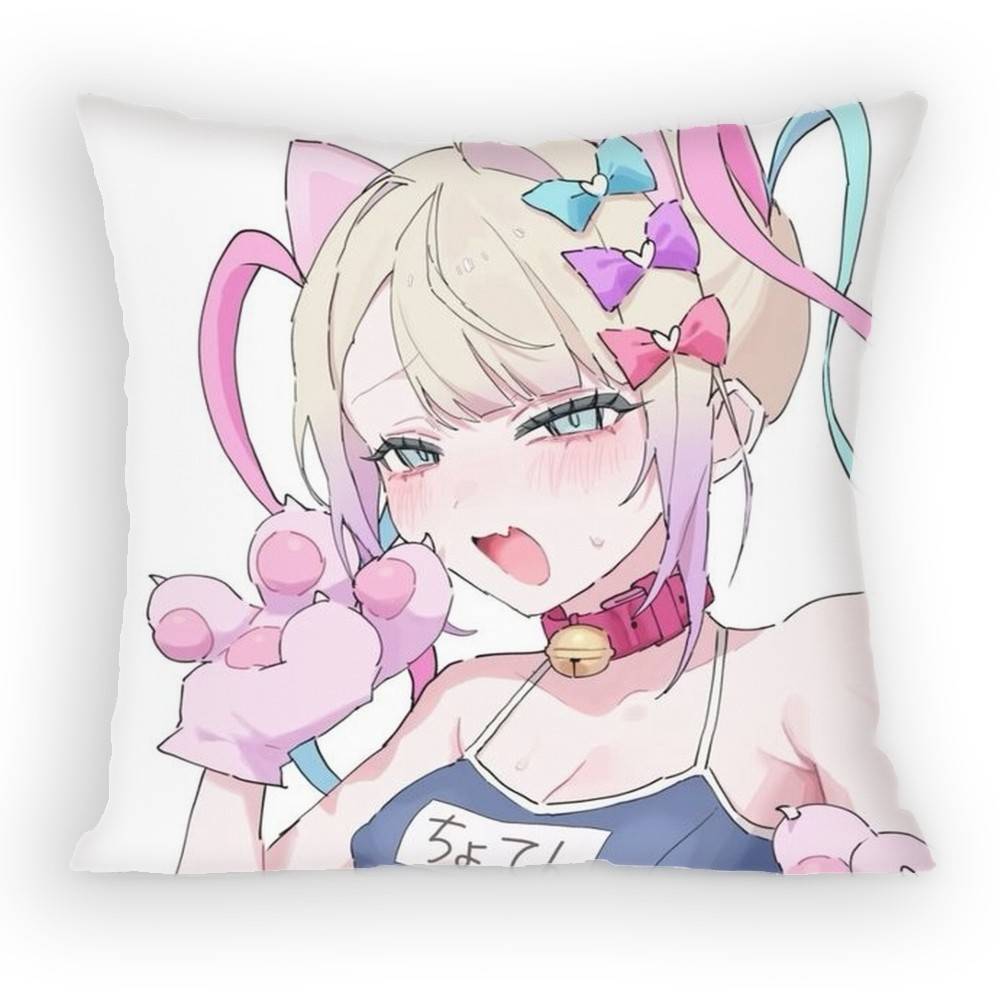 Needy Girl Overdose Cute Cartoon Pillow Case Anti-Dustmite Pillowcase Invisible Zipper Silky Short Plush Sofa Cushion Cover