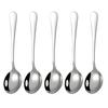 5Pcs Stainless Steel Desserts Ice Cream Coffee Stirring Spoons Kitchen Tableware