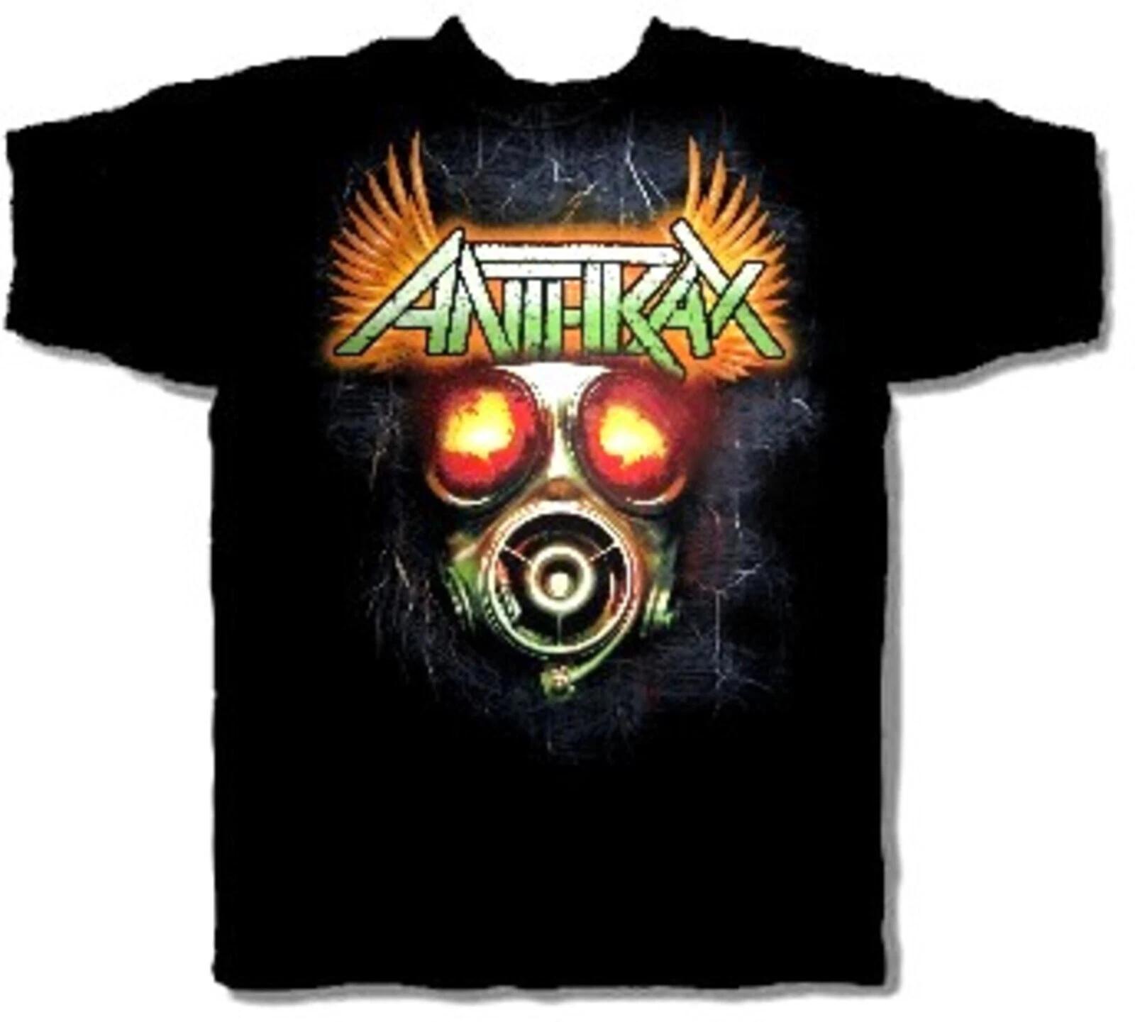 ANTHRAX cd lgo Winged Logo GAS MASK Official SHIRT MED New oop L