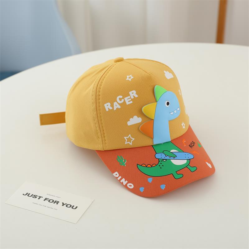 Berretto da baseball estivo per bambini con ricamo di dinosauro dei cartoni animati, regolabile per neonati e bambini, cappelli da sole per esterni
