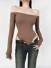 Chic Off-the-Shoulder Slim Fit Long-Sleeve Top for Women