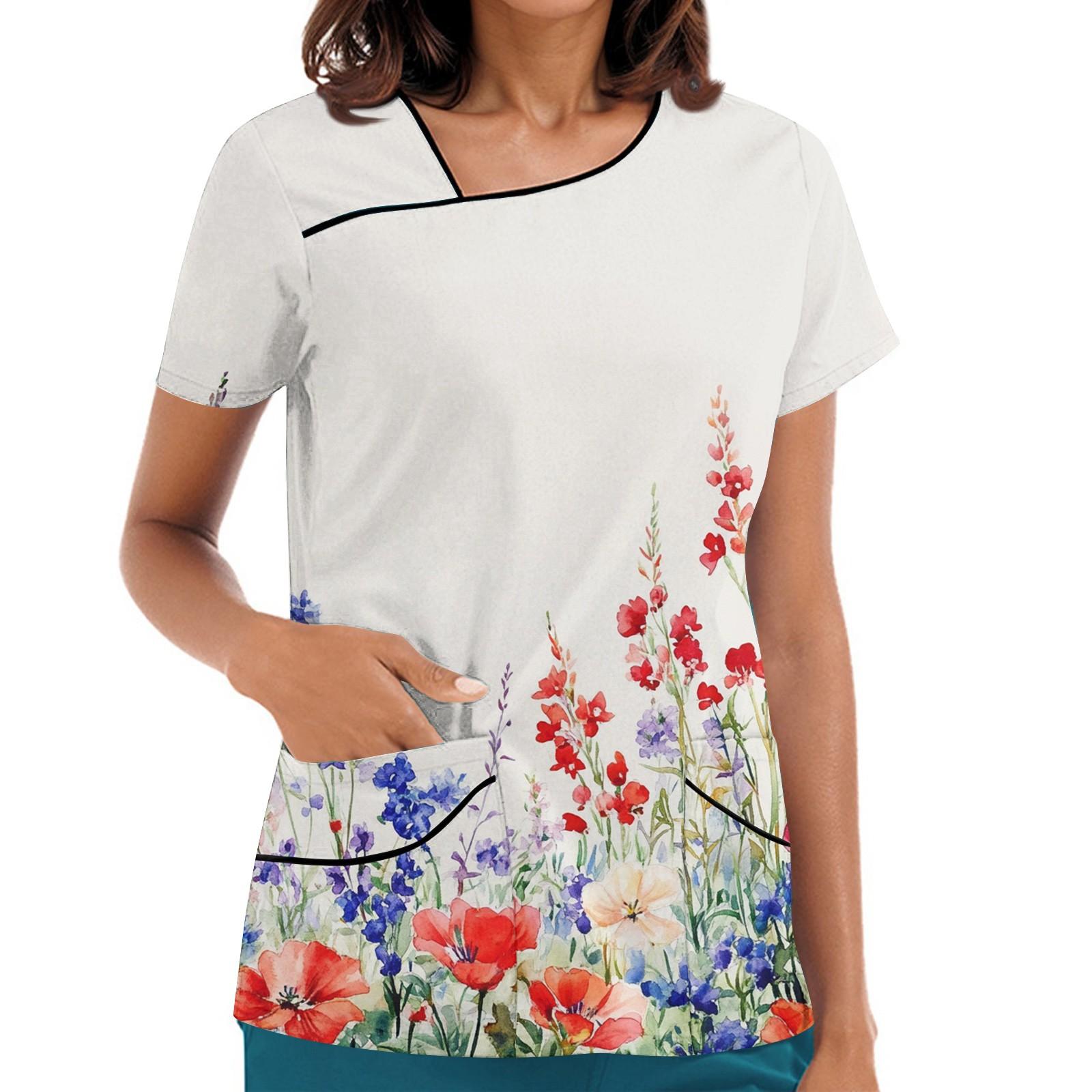 

Жіночий робочий одяг з принтом, похилим коміром і двошаровими кишенями, базовий верхній пуловер XXXXXL червоний