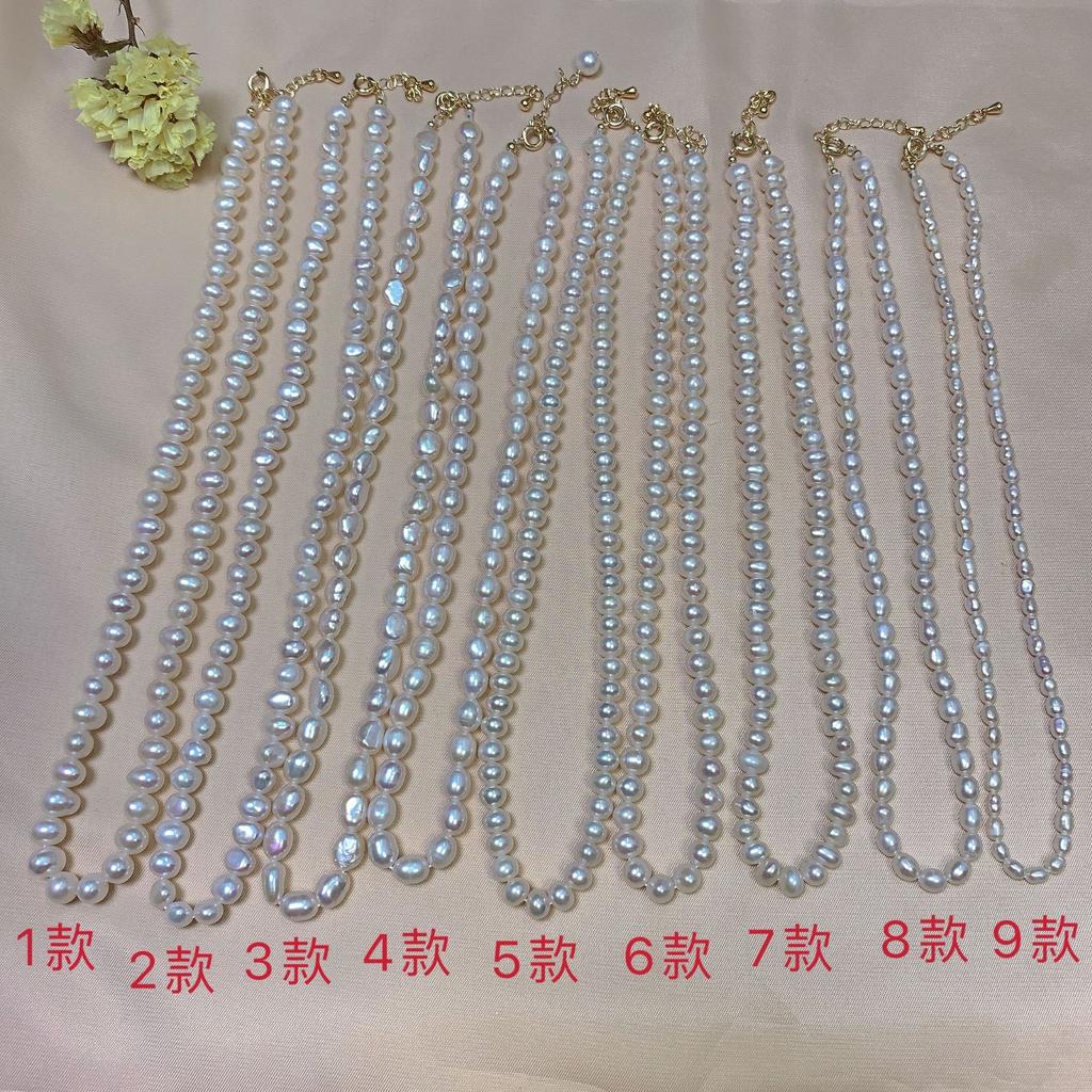 Barocke natürliche kleine Reiskorn Süßwasserperlenkette weiblich Nischenmarke speziell geformte unregelmäßige Perle Schlüsselbeinkette weiblich