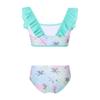 Girls Two Piece Swimwear Ruffled Tankini Top Matching Briefs Holiday Beach Bathing Suit Outfit