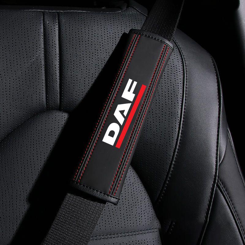 2Pcs Car Accessories for DAF Truck XF 105 106 CF85 360 460 MX11 EURO 6 Nappa Leather Seat Belt Shoulder Cover Protection