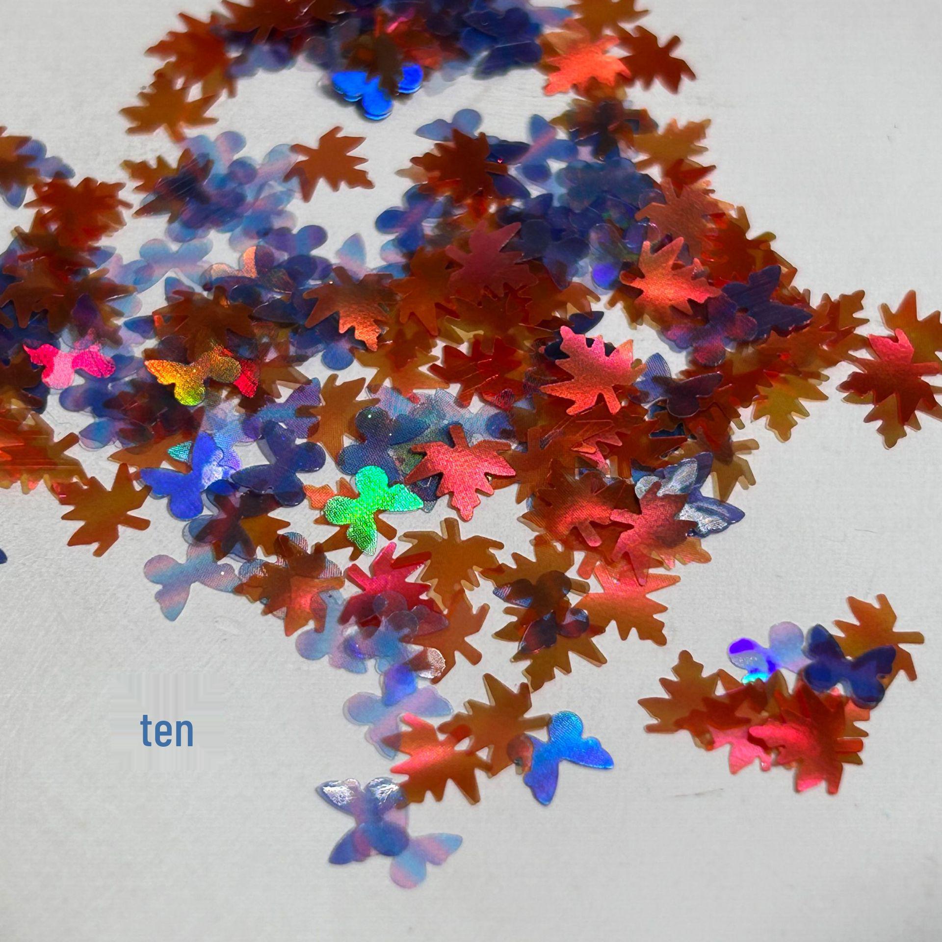 

Набор для нейл-арта «Бабочка», лазерный, кленовый лист, с блестками, для самостоятельного дизайна 30 ml - about 12 grams