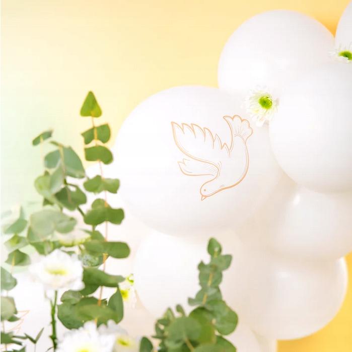 Latex Balloons Golden Dove Holy Communion Baptism Wedding 5 Pcs