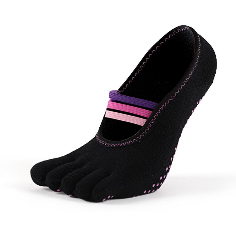 MEIKAN Women s Non-Slip Five-Finger Yoga Socks - Gradient Color, Indoor Exercise, Sports Floor Socks Size 35-38