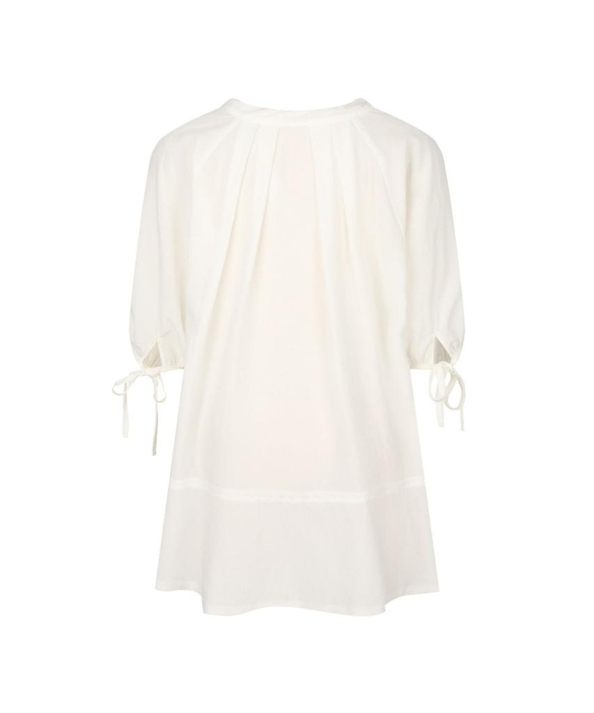 MONDAYFLOW Airy Tie Blouse_White