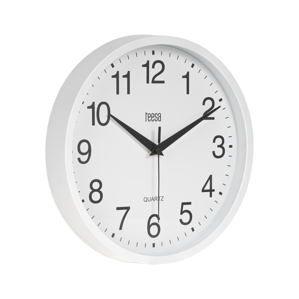 Wall Clock 25 Cm Teesa White Modern Silent