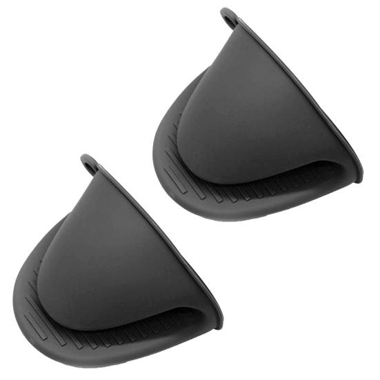 2Pcs Oven Mitt Non-Slip Hanging Ring Anti-scalding Silicone Baking Heat Insulation Hand Clip Holder Kitchen Gadget