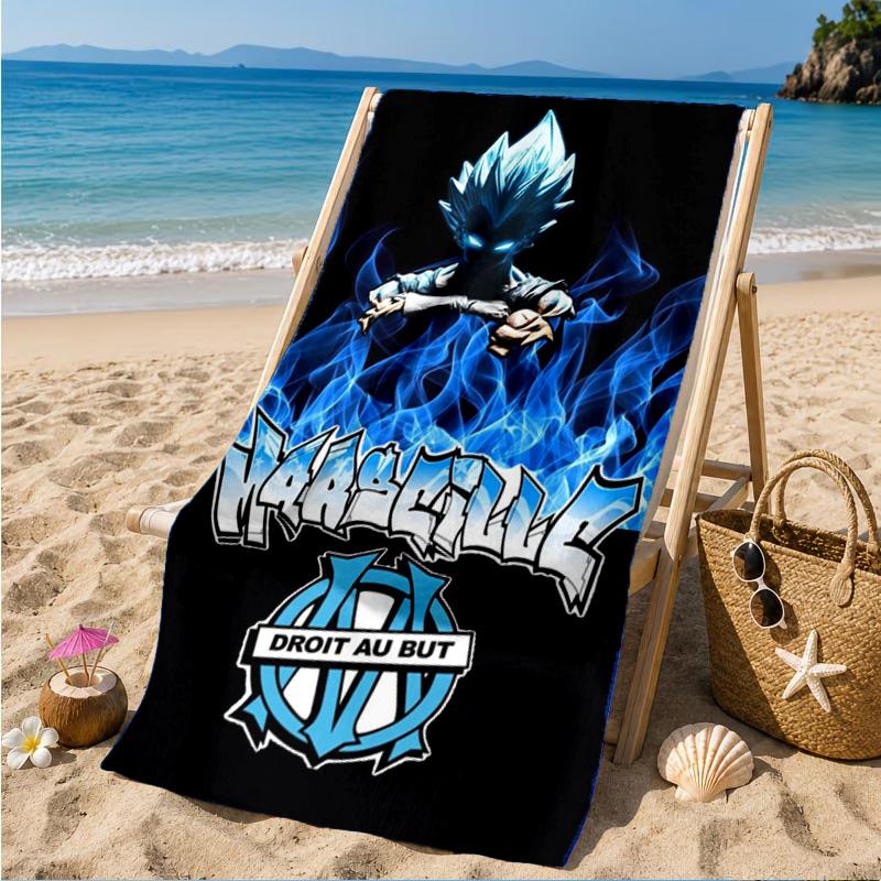 Flame Logo Design Printed Microfiber Beach Towel, Soft And Absorbent, Quick-Dry, Ideal for Summer Travel, Beach Essential, Swimming Pool