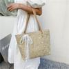 Straw Woven Shoulder Tote Bag Bow Tie Women's Bag New Woven Handbag