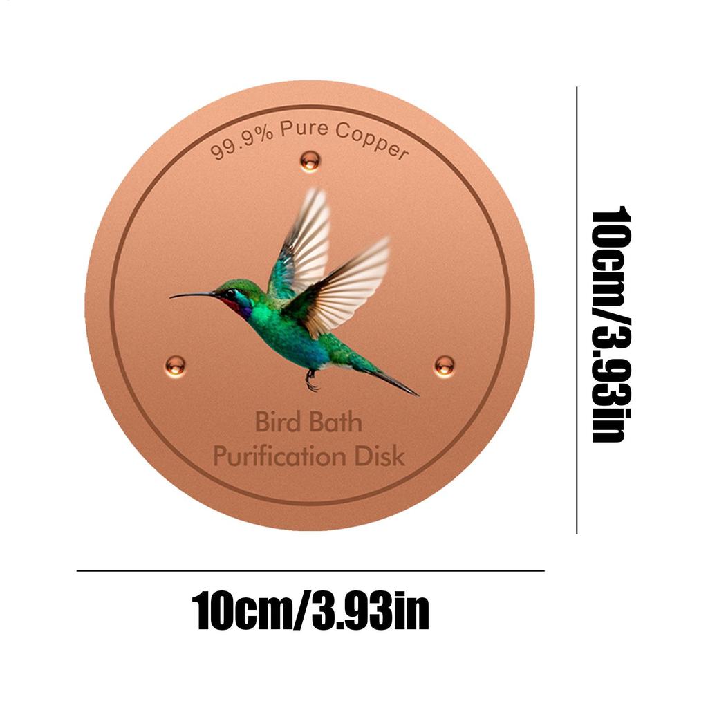 Copper Discs for Birdbaths with Stable Triple-Point Support Copper Bird Bath Purification Disk for Pool Garden Outdoor Breeding