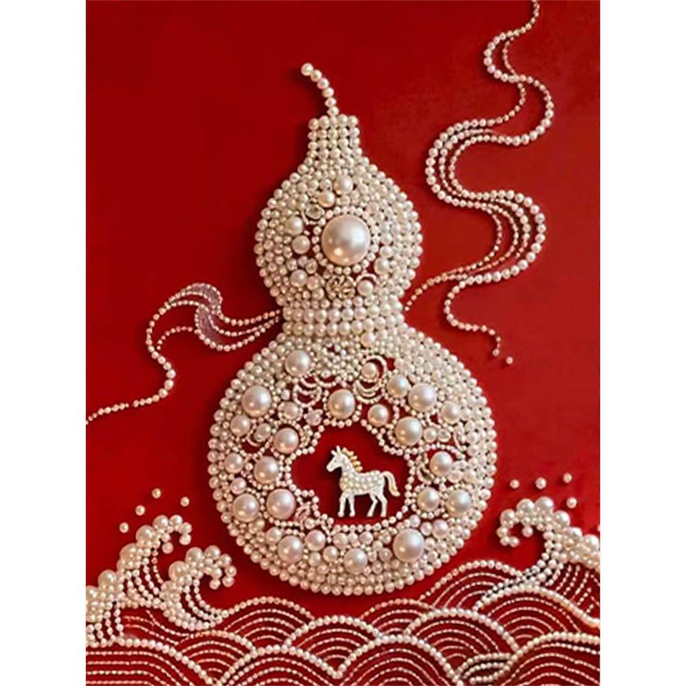 DIY Gourd Pearl Art Painting for Home Wall Decor Pearl Gem Paintings Picture Arts Craft  for Adults/Beginners Gift Idea Home Decor Without Frame