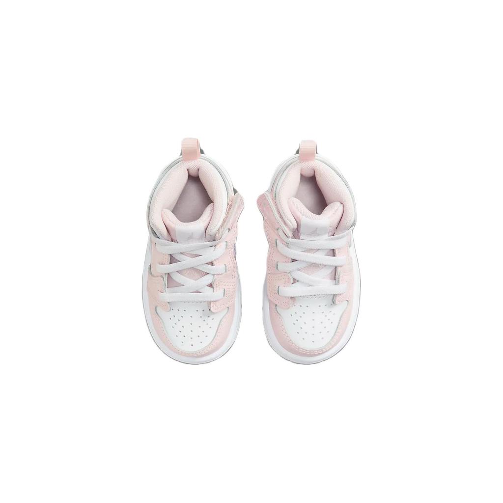 Jordan Air Jordan 1 Mid Cushioning, Wear Resistant High top Toddler Shoes White Pink Infant And Toddler FQ1310-601