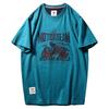 American Retro Heavyweight Pure Cotton Trendy Brand Motorcycle Print T-Shirt Men's Short-Sleeve Summer Foreign Trade Men's Vintage T-Shirt