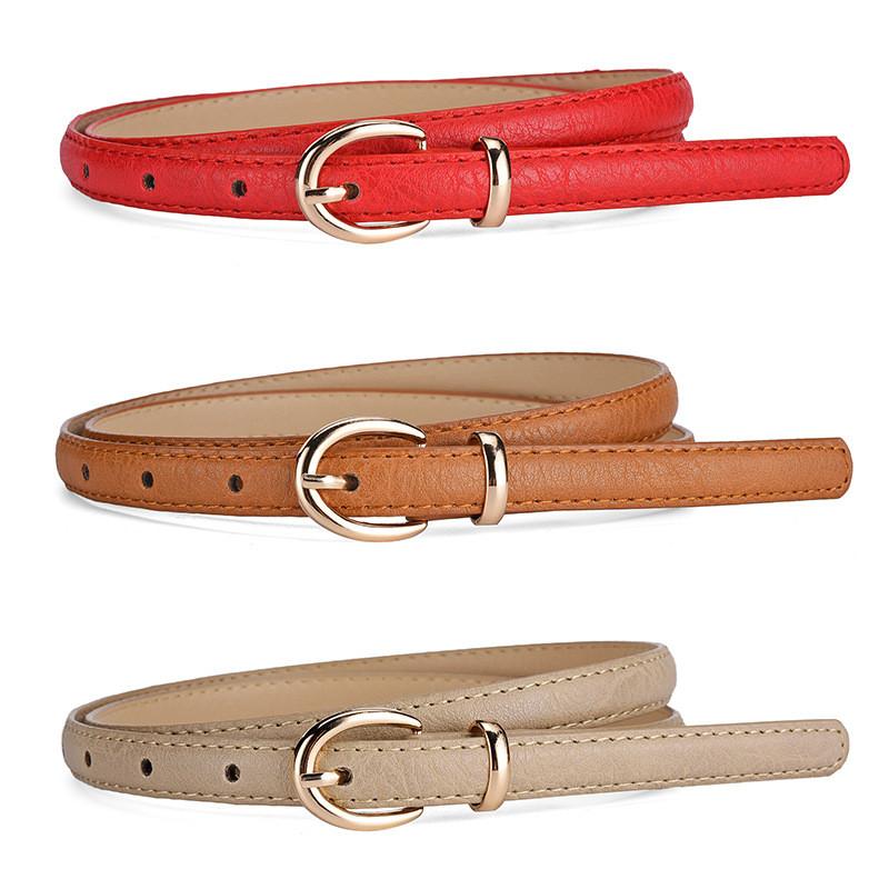 Trendy Candy Womens Color Faux Leather Belt With Pin Buckle For Everyday Wear