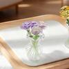 Miniature Crystal Rose Flower Figurine with Crystal Vase Handmade Rose Bouquet Gift for Mom Women Collectible Ornaments