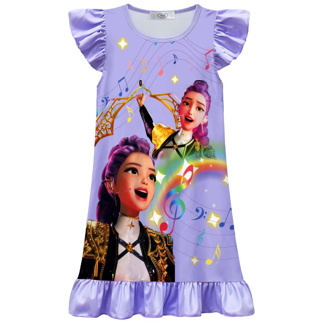 New Witch Hunt Group Printed Costume Medium University Boy Feifei Sleeve Ruffled Nightdress