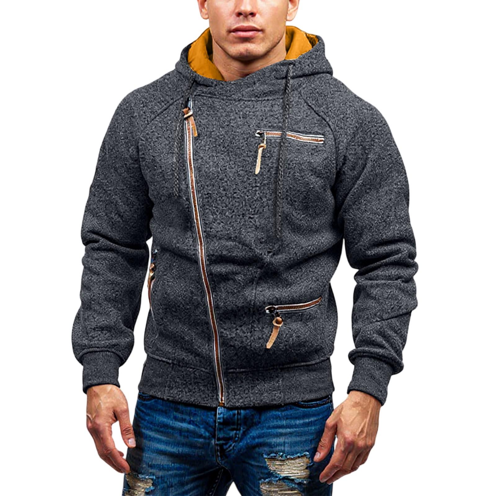 

Мужская толстовка с капюшоном и персонализированной боковой молнией XXL чёрный