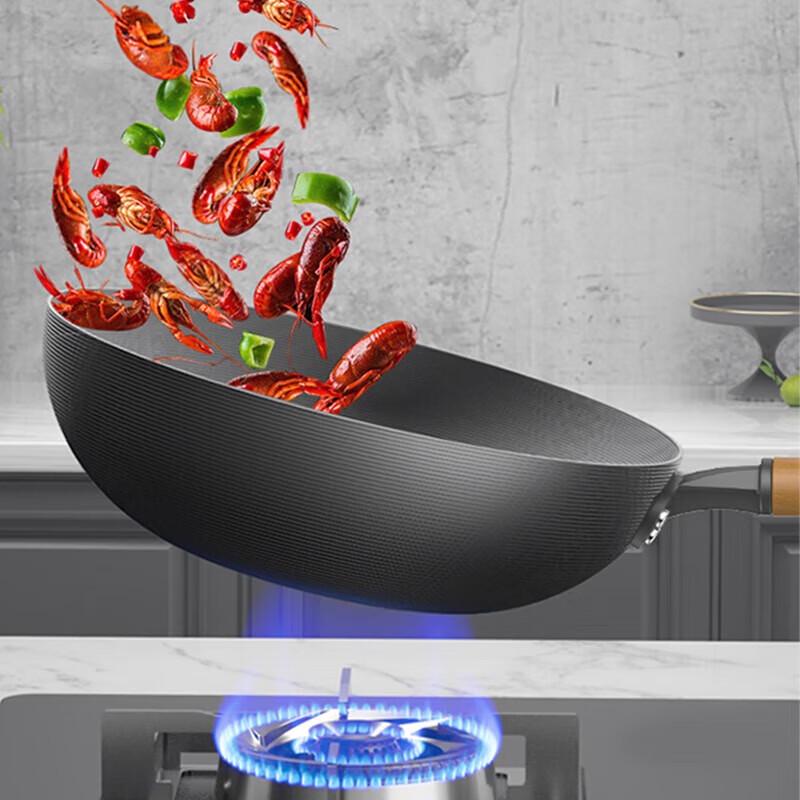 Kangbach 32cm Kohlenstoffstahl Wok Set