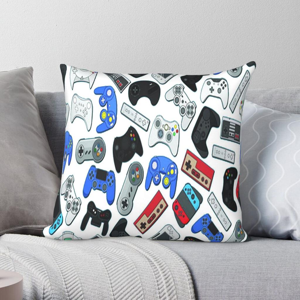 Video Game Controllers Square Pillowcase Polyester Linen Velvet Printed Zip Decor Throw Pillow Case Home Cushion Cover
