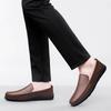 Fashion Classic Men's Genuine Leather Loafers Business Mens Slip on Shoes Casual Breathable Flat Shoes Non-Slip Comfortable Walking Shoe