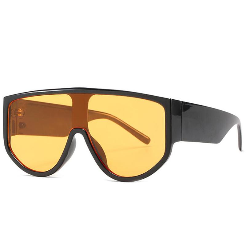 Big Yellow Lens Sunglasses Women Classic Vintage Pilot Big Frame Sun Glasses Brand Designer Oversized Shades Lady Goggle