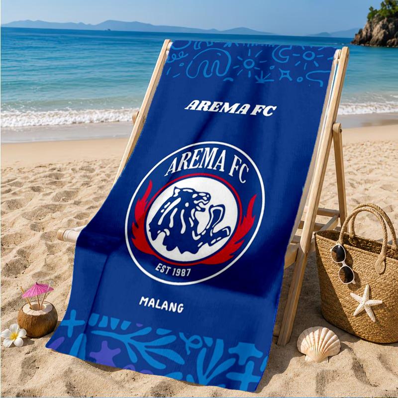 Arema Football club Printed Microfiber Beach Towel, Soft And Absorbent, Quick-Dry, Ideal for Summer Travel, Beach Essential, Swimming Pool