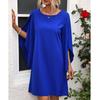 Women Dresses 2025 Summer Cape Sleeves O-Neck Chiffon Casual Women Dress J893